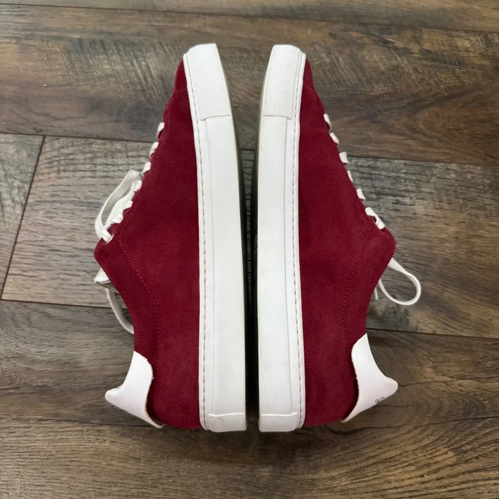 Good Man Brand Edge Red Suede Low Top Sneakers Mens Size 7 Made in Italy Shoes